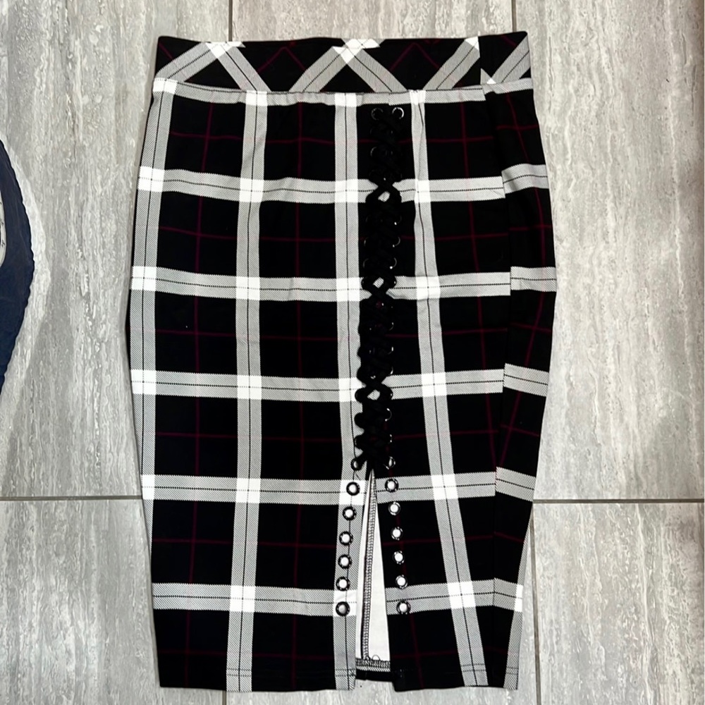 Plaid Pencil Skirt